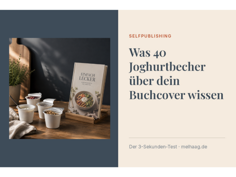 Was 40 Joghurtbecher über dein Buchcover wissen